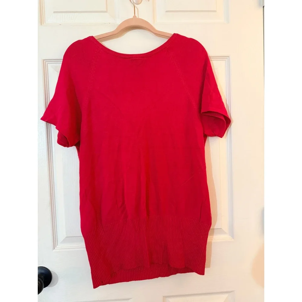 Lane Bryant Women Knit Top‎ Pink Cowl Neck Ribbed Hem 14/16W - Picture 2 of 6